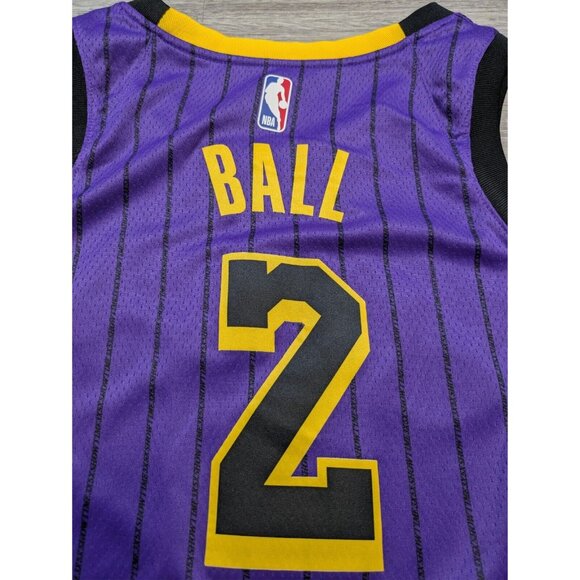 Nike Lonzo Ball Los Angeles Lakers City Edition Swingman Jersey Small 40 - Picture 8 of 12